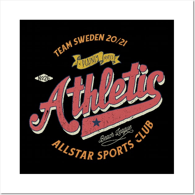 Team Sweden Tokyo 2021 Sports Athletic Men Women Wall Art by plainlyfashion